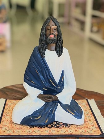 Jesus meditando negro (azul)
