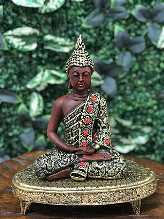 Buda meditação Marrom/Dourado)