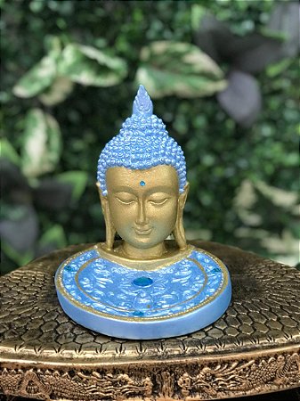 Incensário Busto Buda (Azul perolado)