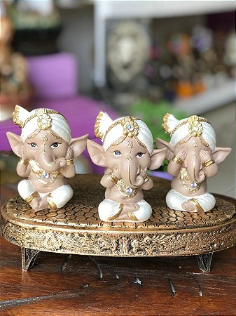 Trio Ganeshinha baby (Branco/Dourado)