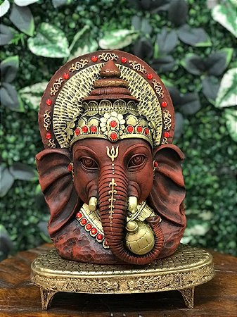 Busto Ganesha (Vermelho envelhecido)
