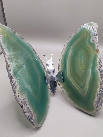 Borboleta em Ágata - Verde