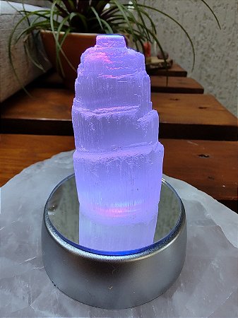 Mini torre de Selenita com LED