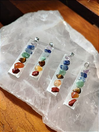 Pingente Selenita 7 Chakras