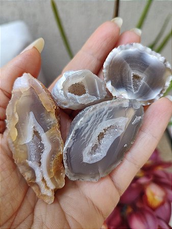Mini geodos em Ágata Natural