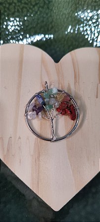 Pingente Árvore da vida nos 7 Chakras