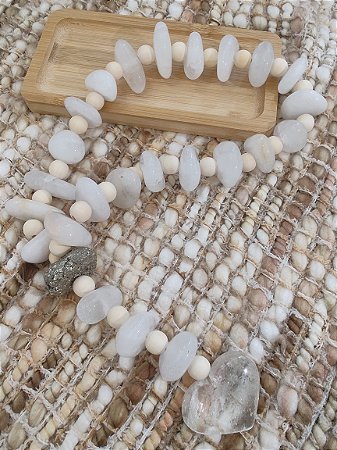 Colar de Mesa - Pirita e Cristal