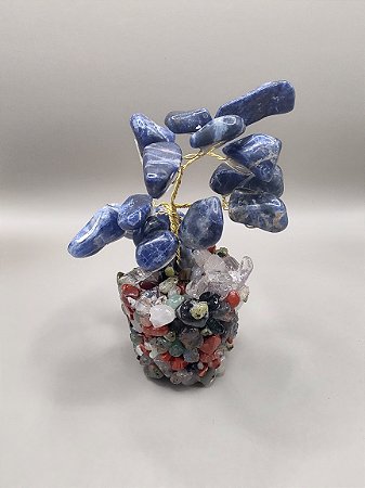 Árvore da Vida no vasinho em pedras - Sodalita