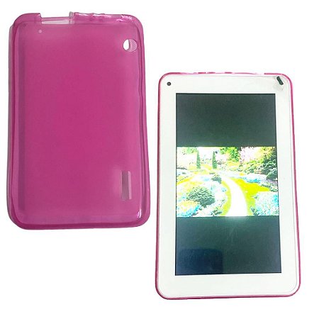 Capa Transparente p/ Tablet M7s Go M7s Lite M7 WIFI 7po Rosa