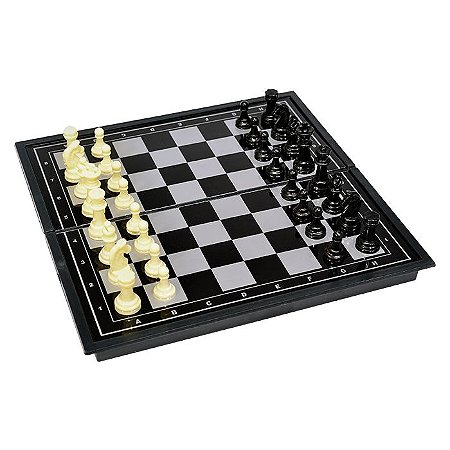 Antigo mini jogo de xadrez, marca Schach, completo, no