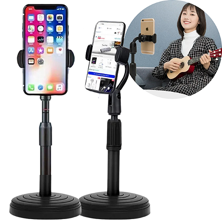 Suporte de Mesa p/ Celular Smartphone Ajustável rotação 360