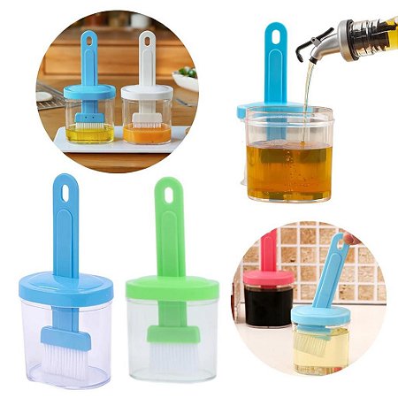 Pincel Culinário P/Cozinha Com Reservatório Untador Acrílico