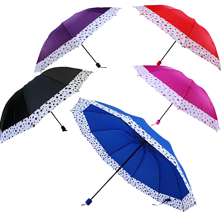 Guarda Chuva Sombrinha Grande Com Bolinha Cabo Emborrachado
