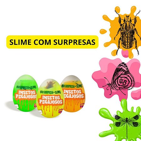 Ovo Slime Surpresa Insetos Pegajosos Sortido Diversão