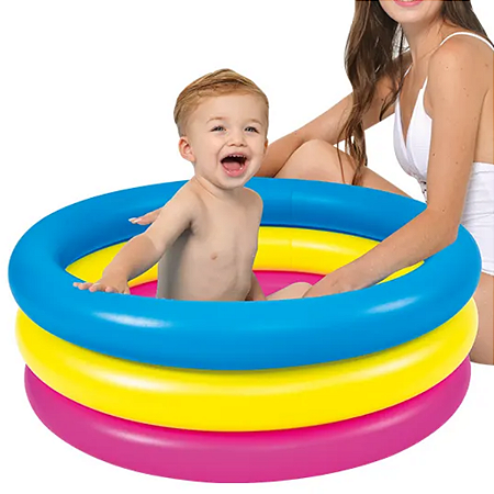 Piscina infantil inflável 66 litros 76x25cm Colorida Verão