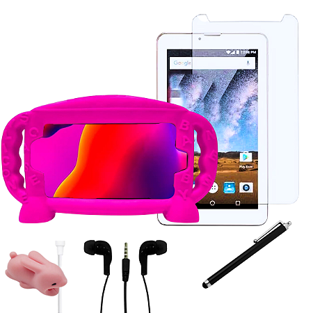 Capa p/ Tablet 7 polegadas + Película Caneta +Fone+ Protetor