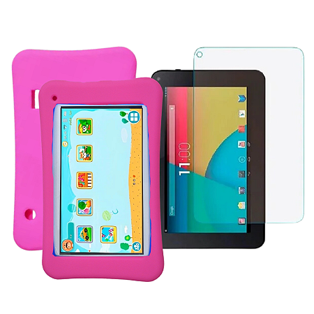 Capa Silicone Infantil + Película p/ Tablet Mirage 2018 7 po