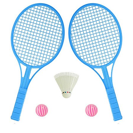 Jogo de Peteca Badminton Kit com 2 Raquetes 2 Bola infantil - DaiCommerce