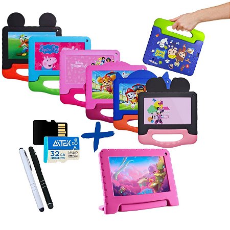 Tablet 32GB kid + Capa Infantil + Caneta Touch + Cartão 32GB - DaiCommerce  - Loja de Acessórios para Tablet e Brinquedos