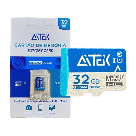 Cartão de Memória 32GB p/ Tablet Celular câmera Class 10