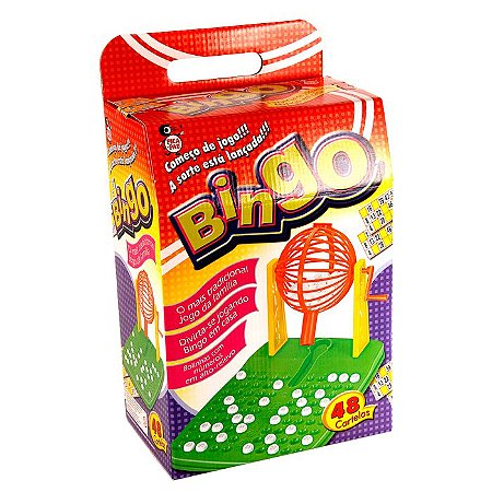 Jogo de Bingo Brinquedo Infantil com 48 Cartela e 88 bolinhas