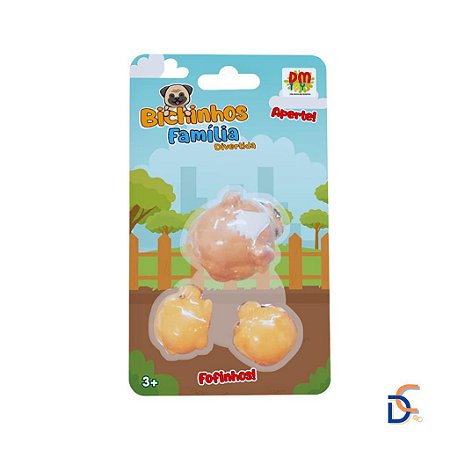 Bichinhos Família Divertida Fofinhos com 3 Peças Fidget Toys