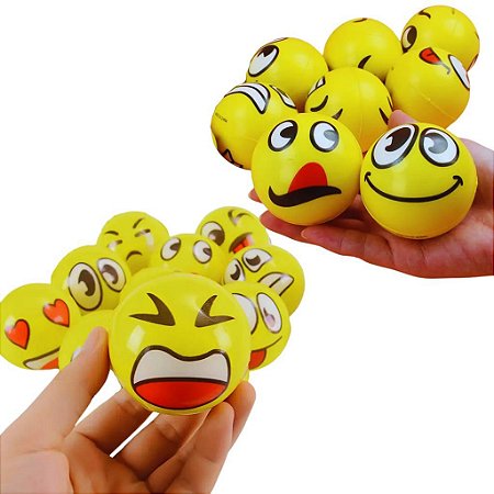 Kit c/ 2 Bolinha Emoji/Emoticon Expressões Macia Anti-Stress