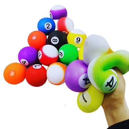 kit com 2 Bola Snooker Macia p/ Apertar e Relaxar AntiStress