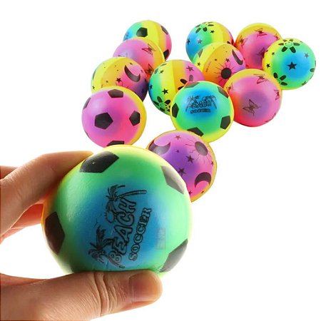 Kit com 2 bolinhas macias de apertar anti estresse Colorida