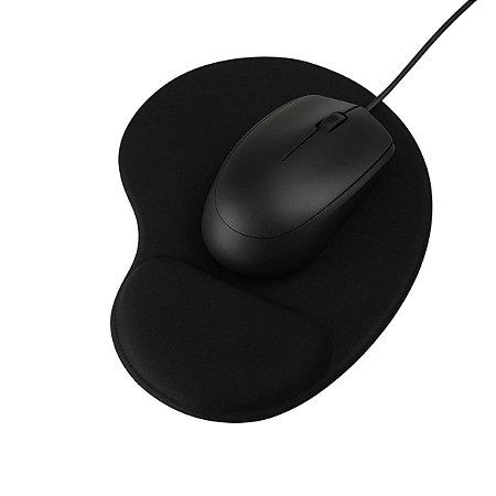 Mouse Pad preto macio com Apoio de punho pulso em silicone