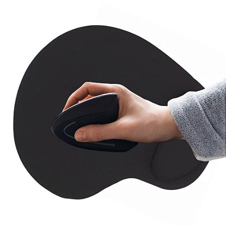 Mouse Pad preto macio com Apoio de punho pulso em silicone