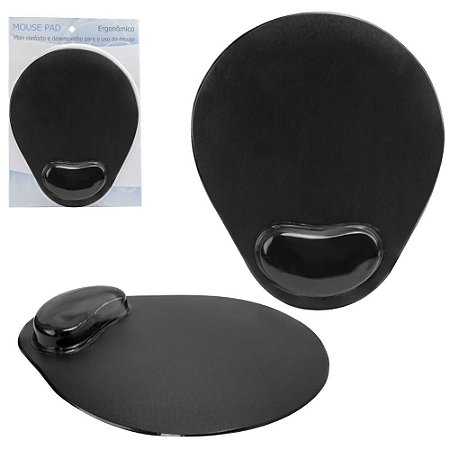 MOUSE PAD ERGONOMICO - OFFICE PRETO