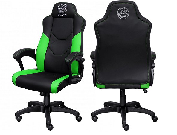 Cadeira Gamer Escritório Preto Verde Giratória 360 V6 Turbo