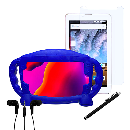 Capa infantil + Película Vidro p/ Tablet Twist Tab 7po + kit