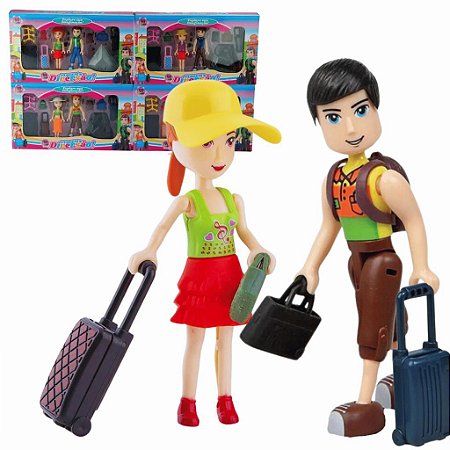 Bonecos para Montar Kit com 10 Peças Viagem e Diversão