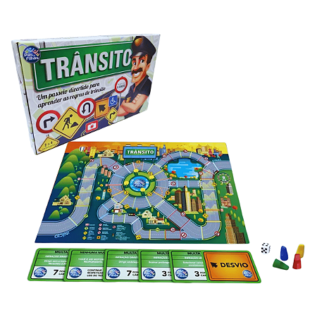 Jogo de Tabuleiro p/ Crianças - Trânsito (Pais e Filhos)