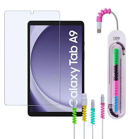 Kit Película Tab A9 Plus + Protetor de Cabo