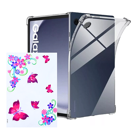 Kit capa transparente a9 plus + adesivo