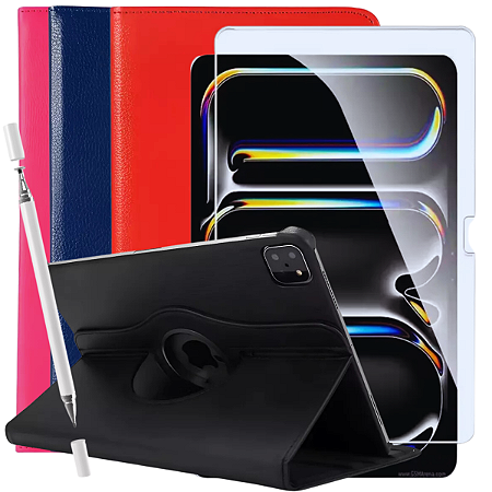 Capa Giratória + Película de Vidro p/ iPad Pro 11" 2024 A2836
