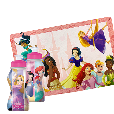 Jogo Americano Princesas + Garrafinha
