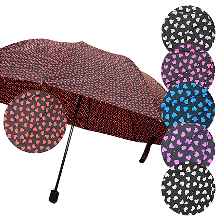 Guarda-Chuva de Coração Grande Sombrinha Cabe Na Bolsa Reforçado Resistente