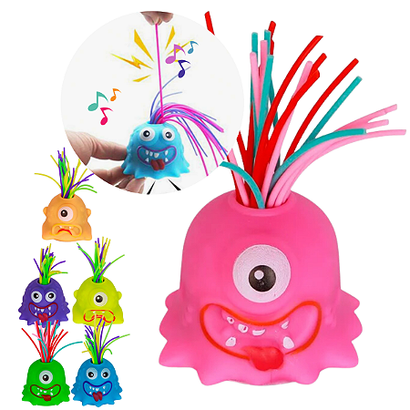 Brinquedo Monstro Puxa Cabelo com Som para Crianças Alivia O Stress