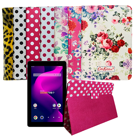 Capa Com Suporte Adaptável Para Tablet Positivo Vision Tab 7 Diversos Modelos Cores