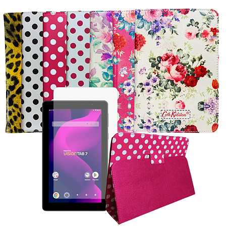 Capa Com Suporte Adaptável Para Tablet Positivo Vision Tab 7 + Película de Cristal