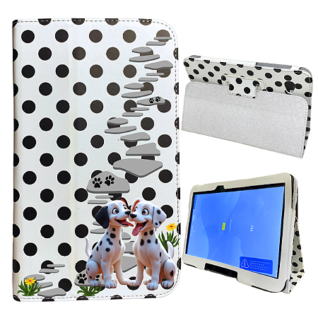 Capa com Suporte Adaptável Para Tablet 7 Polegadas Estampa Dálmatas