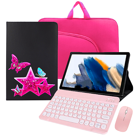 Kit tablet a9 plus estampado rosa