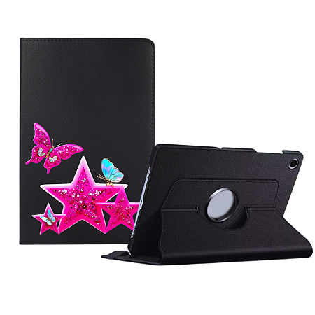 Capa Giratória para tablet Samsung A9 PLus estampada com etsrelas e borboletas