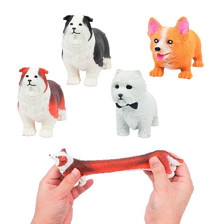 Cachorro Antiestresse: Brinquedo Infantil que Estica e Amassa para Alívio e Diversão