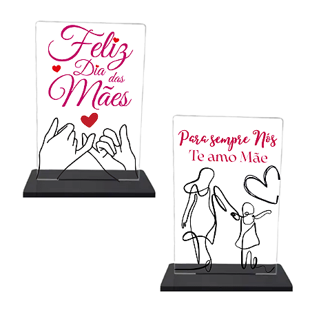 Placa de Acrílico Personalizada Homenagem Especial para o Dia das Mães