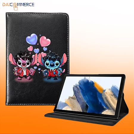 Kit Capa Suporte Giratória Para Tablet Samsung Galaxy Tab A8 X200 + Película + Caneta Touch +Teclado e Mouse + Maleta